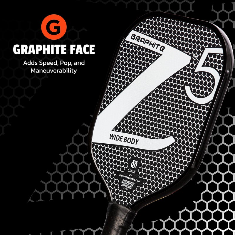 ONIX Graphite Z5 Pickleball Paddle (Graphite Carbon Fiber Face with Rough Texture Surface, Cushion Comfort Grip and Nomex Honeycomb Core for Touch, Control, and Power),White - Image 4